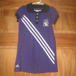 Girls Adidas Northwestern Short Sleeve Dress
